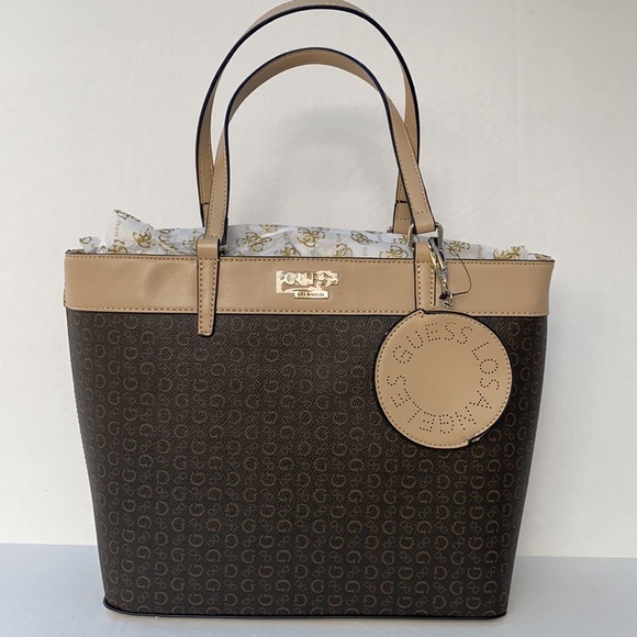 New GUESS SV805123 GARREN CARRYALL Brown Bag - Picture 1 of 7